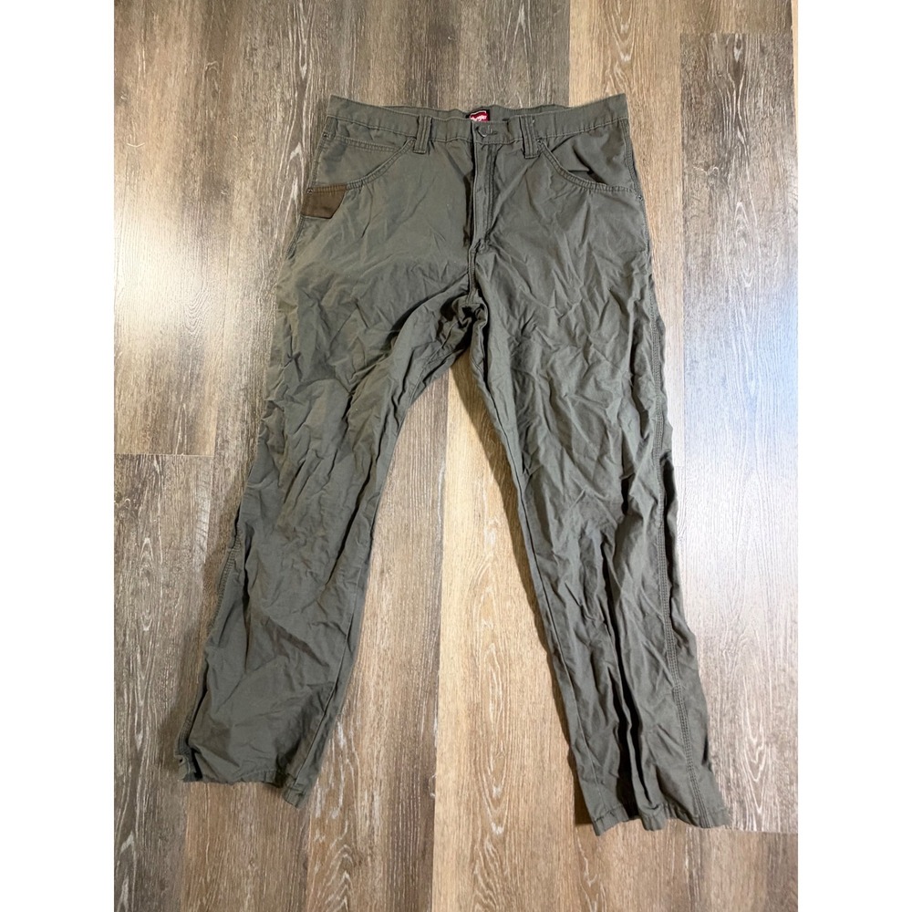 Wrangler Riggs Workwear Pants Mens 38x30 Olive Green Carpenter Utility Rugged